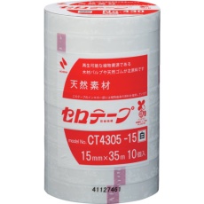 【CT4305-15】ニチバン 着色セロテープ NO.430 白 15mmX35m 1本(10巻入り)