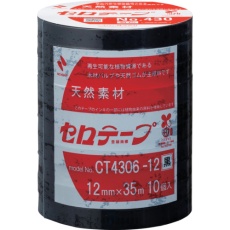 【CT4306-12】ニチバン 着色セロテープ NO.430 黒 12mmX35m 1本(10巻入り)