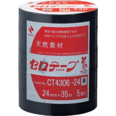 【CT4306-24】ニチバン 着色セロテープ NO.430 黒 24mmX35m 1本(5巻入り)