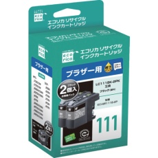 【ECI-BR111B-2P】ecorica LC111BK-2PK 互換リサイクルインクカートリッジ ブラック