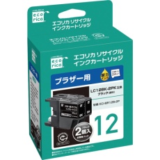 【ECI-BR12B-2P】ecorica LC12BK-2PK 互換リサイクルインクカートリッジ ブラック
