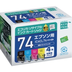 【ECI-E74-4P】ecorica IC4CL74 互換リサイクルインクカートリッジ