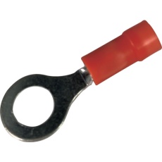 【EV18-8RB-Q】ストロングホールド ビニール絶縁被覆付圧着端子(丸形) 電線サイズ:AWG22～18/0.3～0.75sq 取付ネジ:M4 25個入り EV18-8RB-Q