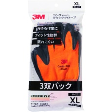 【GLOVE-ORA-XL-3P】3M コンフォートグリップグローブ オレンジ XLサイズ (3双パック)