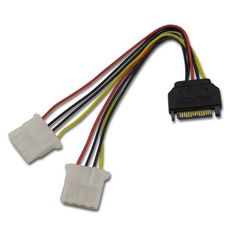 【S2-1501C】二股電源ケーブル SATA→大4P