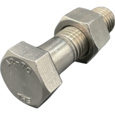 【IS6HBNA270-M2065P25】HIーLEAD 六角ボルト・ナット(本体規格/新JIS) A2-70 SUS304/ステンレス M20X65L ピッチ2.5 半ねじ スタイル1ナット