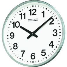 【KH411S】SEIKO クオーツ掛時計 大型屋外防雨型オフィスクロック 直径450×78 金属枠