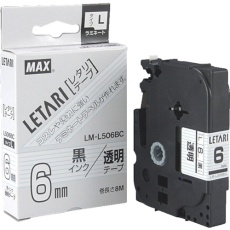 【LM-L506BC】MAX ビーポップミニ用ラミネートテープ LM-L506BC 透明×黒文字 6mm幅×8m巻