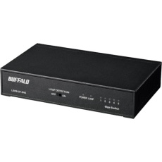 【LSW6-GT-5NS/BK】BUFFALO Giga 5ポート スイッチングハブ 電源内蔵 金属筐体 マグネット付 ブラック