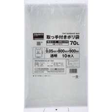 【LT-5070】TRUSCO 業務用ポリ袋 900x800x厚み0.05(70L 取手付・マチなし)
