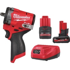 【M12-FIW2F38-5252X-JP】milwaukee M12 FUEL 3/8インチ542Nmインパクトレンチ 5.0AH & 2.5AH キット
