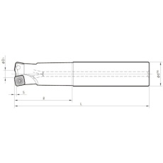 【MFH32-S32-10-2T】京セラ 高送りカッタ MFH Harrier エンドミル(SOMT10タイプ)ストレートシャンク 刃径32mm 刃数2枚 全長150mm シャンク径32mm