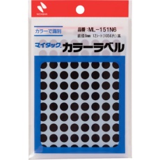 【ML-151N6】ニチバン マイタックラベル(カラーラベル)ML-151N6 黒 丸8mm