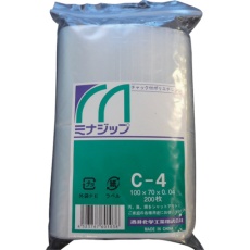 【MZC-4】ミナ チャック付ポリエチレン袋 「ミナジップ」C-4 (200枚入)