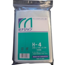 【MZH-4】ミナ チャック付ポリエチレン袋 「ミナジップ」H-4 (100枚入)