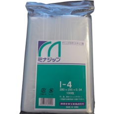 【MZI-4】ミナ チャック付ポリエチレン袋 「ミナジップ」I-4 (100枚入)