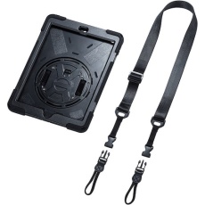 【PDA-IPAD1617BK】SANWA iPad 10.2インチ 耐衝撃ケース(ハンドル、スタンド、ショルダーベルト付き)
