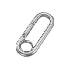 【PL-5】水本 リングキャッチ ステンレス プチカラビナ(リング付) 線径5mm 長さ56mm