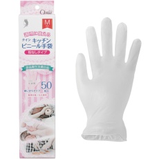 【PVC0506PFTBM】クイン クイン キッチンビニール手袋 スリム箱(50枚入)M