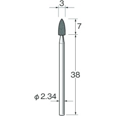 【R1111】リューター 軸付シリコンゴム砥石外径(mm):3粒度(#):180