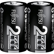 【R14PU(2S)】FDK マンガン 黒 単2形 (2本入)