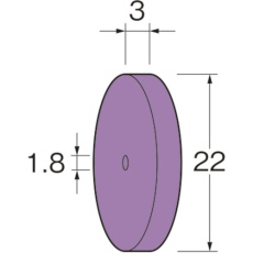 【R5321】リューター ホイール型セラミックゴム砥石粒度(#):60高さ(mm)3.0