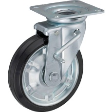 【SJB-200】UKAI 中荷重用キャスター ストッパー付旋回(自在)金具 JBタイプ ゴム 車輪径200mm