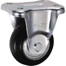 【SK-75】UKAI 中荷重用キャスター 固定金具 Kタイプ ゴム 車輪径75mm
