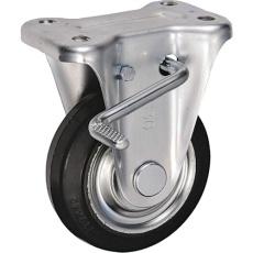 【SKBZ-130】UKAI 中荷重用キャスター ストッパー付固定金具 KBZタイプ ゴム 車輪径130mm