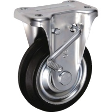 【SKBZ-150】UKAI 中荷重用キャスター ストッパー付固定金具 KBZタイプ ゴム 車輪径150mm