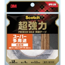 【SPR-12R】3M スコッチ 超強力両面テープ プレミアゴールド スーパー多用途 粗面用 12mm×4m