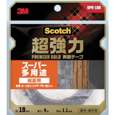 【SPR-19R】3M スコッチ 超強力両面テープ プレミアゴールド スーパー多用途 粗面用 19mm×4m