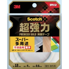 【SPU-12】3M スコッチ 超強力両面テープ プレミアゴールド スーパー多用途 薄手 12mm×4m