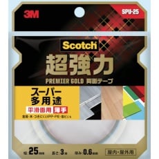【SPU-25】3M スコッチ 超強力両面テープ プレミアゴールド スーパー多用途 薄手 25mm×3m