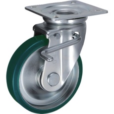 【SUIJB-150】UKAI 中荷重用キャスター ストッパー付旋回(自在)金具 JBタイプ ウレタンゴム 車輪径150mm