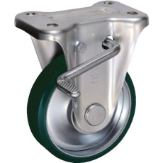 【SUIKBZ-130】UKAI 中荷重用キャスター ストッパー付固定金具 KBZタイプ ウレタンゴム 車輪径130mm