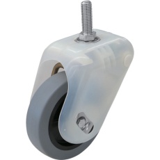 【SUSAJ-TS6-SJ-CAV-100U】シシク 緩衝スプリングキャスター ステンレス金具 自在 ネジ込み フルカバー付 100径 ウレタン車