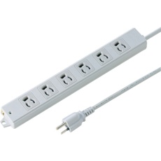 【TAP-KE6-1】SANWA 工事物件タップ 抜け止めコンセント 6個口 ケーブル長1m