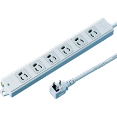 【TAP-KE6L-3】SANWA 工事物件タップ 抜け止めコンセント 6個口 L型 ケーブル長3m