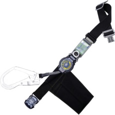 【TB-LRL-OT593-BLK-L-JAN-BP】TSUYORON 胴ベルト型墜落制止用器具(巻取タイプ)ロック機構付き ロックリトライト 黒 Lサイズ 幅50MM×長さ1400MM ワンタッチバックル仕様