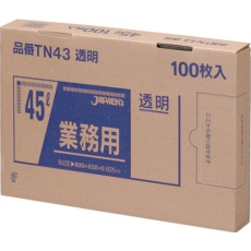 【TN43】ジャパックス 業務用ポリ袋 45L100枚BOX 透明 厚み0.025mm