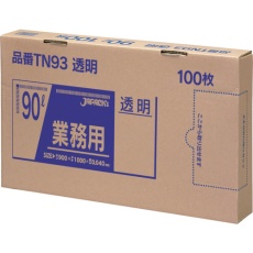 【TN93】ジャパックス 業務用ポリ袋 90L100枚BOX 透明 厚み0.04mm