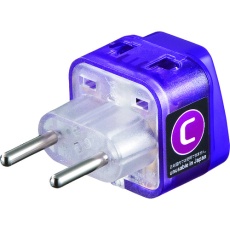 【TR-AD14】SANWA 海外電源変換アダプタエレプラグW-C(ヨーロッパ全域)