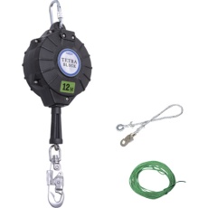 【TRB-12-BX】TSUYORON ワイヤロープ巻取式安全ブロック TRB-12 テトラブロック12m 台付・引寄ロープ付