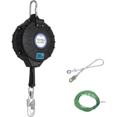 【TRB-20-BX】TSUYORON ワイヤロープ巻取式安全ブロック TRB-20 テトラブロック20m 台付・引寄ロープ付