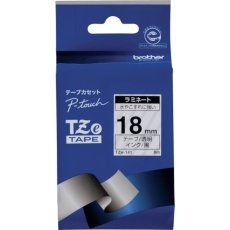 【TZE-141】brother Tzeテープ 黒文字/透明地/18mm