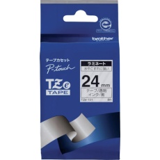 【TZE-151】brother Tzeテープ 黒文字/透明地/24mm