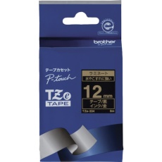 【TZE-334】brother Tzeテープ 金文字/黒地/12mm