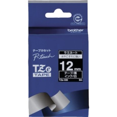 【TZE-335】brother Tzeテープ 白文字/黒地/12mm