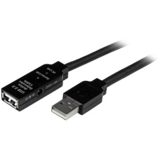【USB2AAEXT10M】StarTech USBケーブル/A-A/10m/USB 2.0/アクティブ延長/オス・メス/BK